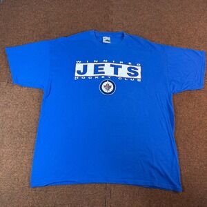Waves Winnipeg Jets Hockey Club Shirt Mens XL Blue Graphic Tee NHL Hockey Sport